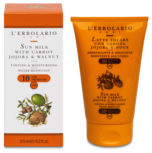 L'Erbolario Solar Leite Cenoura, Jojoba, Walnut SPF 10