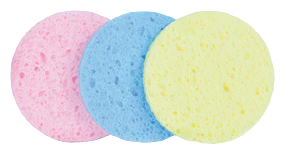 Conjunto de esponja removedor de maquiagem 80 mm C&iacute;rculo de cores 3 unidades