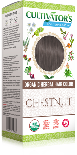 Cultivators Tintura de Cabelo Org&acirc;nica com Ervas Castanhas 100 gr
