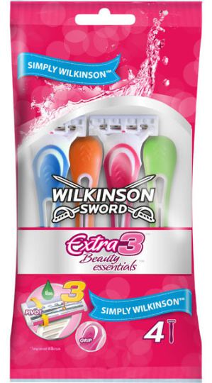 Barbeador Descartável para Mulher Extra 3 Beauty - 4 Unidades Barbeador Descartável para Mulher Extra 3 Beauty - 4 Unidades