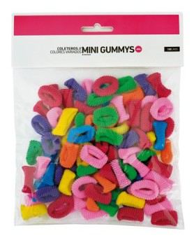 Mini Scrunchies Cores sortidas Mini Gummys 100 unidades Mini Scrunchies Cores sortidas Mini Gummys 100 unidades
