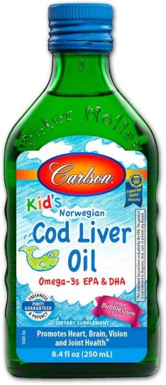 &Oacute;leo de F&iacute;gado de Bacalhau para Crian&ccedil;as Pastilhas el&aacute;sticas 550 mg 250 ml