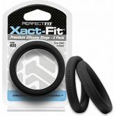 Pacote de ajuste Xact com 2 anéis de silicone 19 cm preto Pacote de ajuste Xact com 2 anéis de silicone 19 cm preto