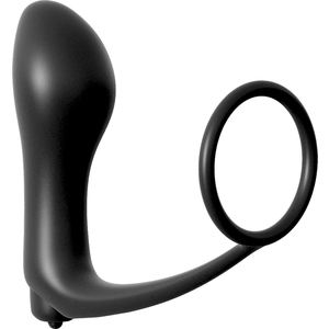 Anel vibratório de plugue anal preto para pênis Anel vibratório de plugue anal preto para pênis