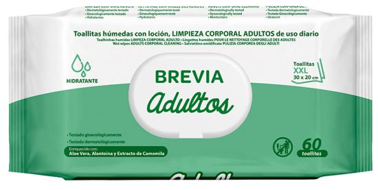 Len&ccedil;os umedecidos para limpeza corporal adultos 60 unidades