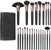 Conjunto de pincéis de maquiagem pretos 24 peças Conjunto de pincéis de maquiagem pretos 24 peças