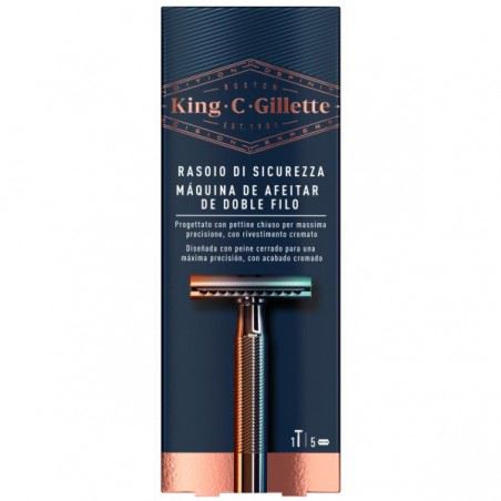 King Double Edge Razor + Refil 5 unidades